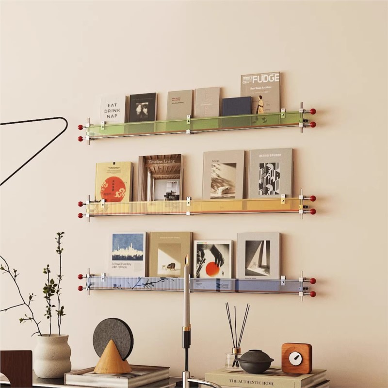 Office Furniture Brand - 壁掛けディスプレイラックブックアクリル光軸マガジンラックバウハウスデザイナースタイル背景壁装飾