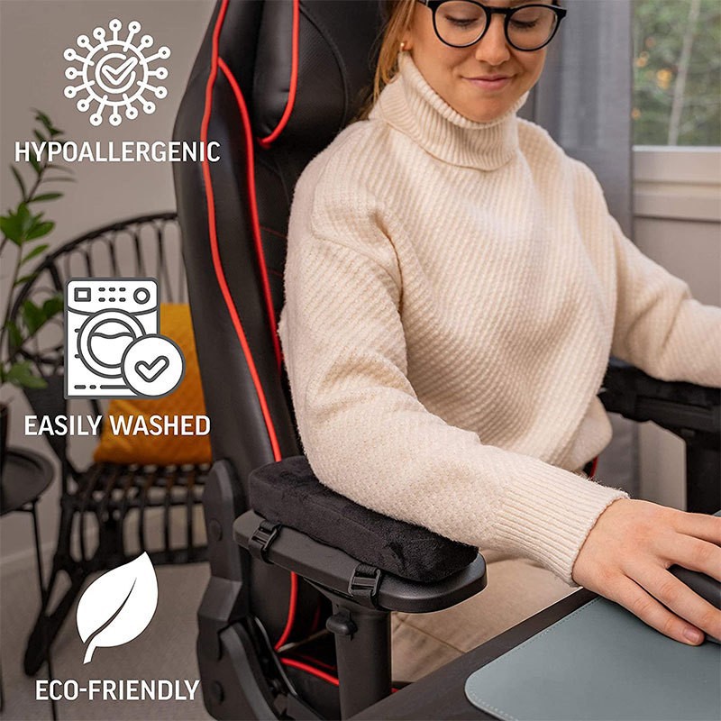 オフィスチェア用メモリーフォームアームレストパッド、肘サポー - Visitor Chair Padded のレビューと価格