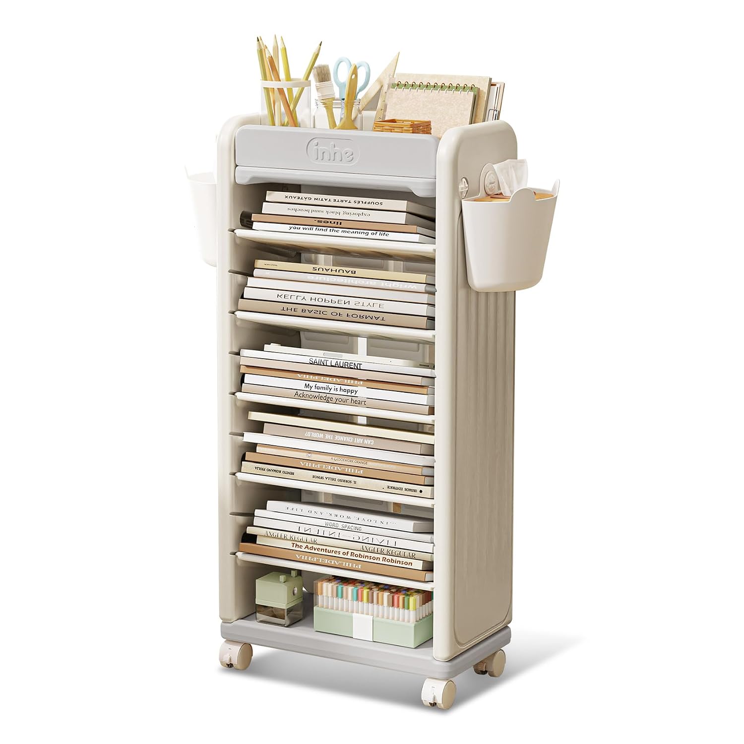 ®   7段ブックカート |   モバイルブックシェルフ、ロ - Book Cart Rolling のレビューと価格