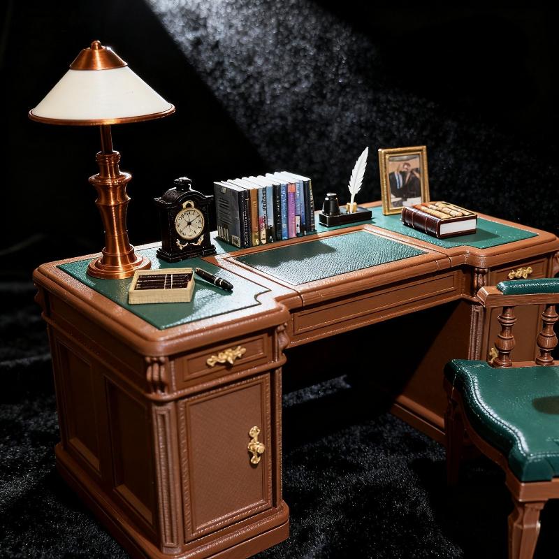 1:12 スケールドールハウスミニヴィンテージオフィスデスク - Office Furniture Set のレビューと価格