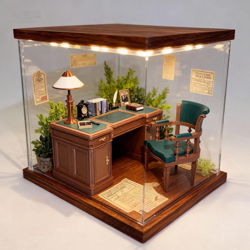1:12 スケールドールハウスミニヴィンテージオフィスデスク - Office Furniture Set のレビューと価格