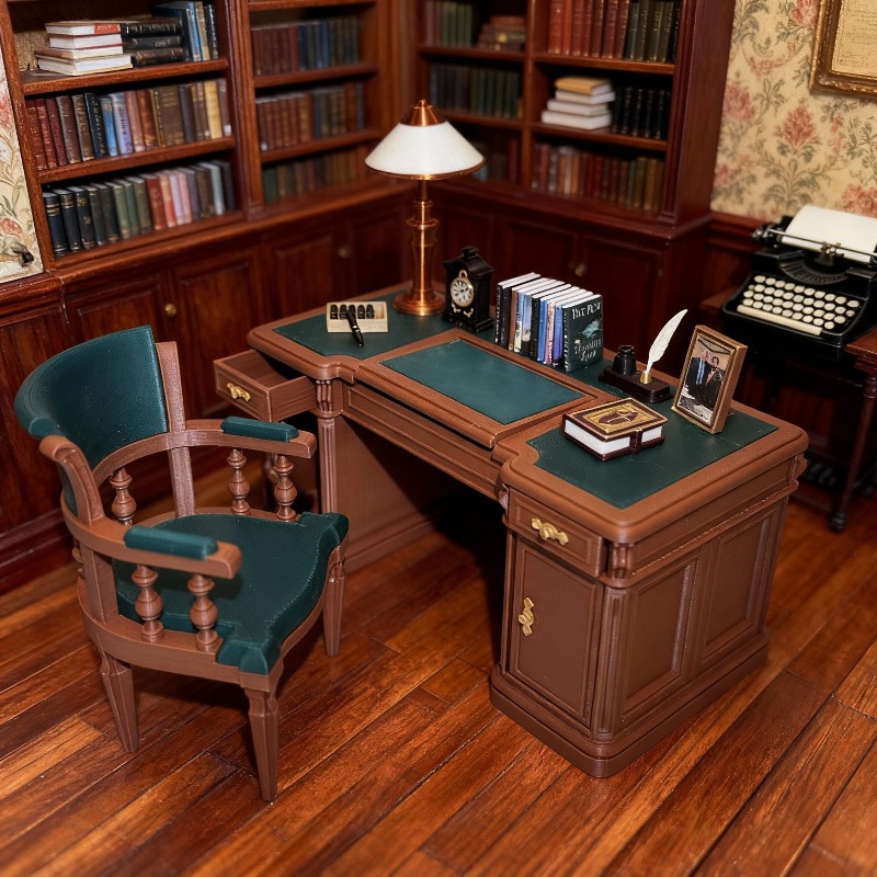 オリジナル 1/12 ミニチュアヴィンテージアメリカンスタイ - Office Furniture Set のレビューと価格